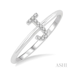 ASHI Block 'J' Initial Diamond Ring 365D9PPTSWG-J