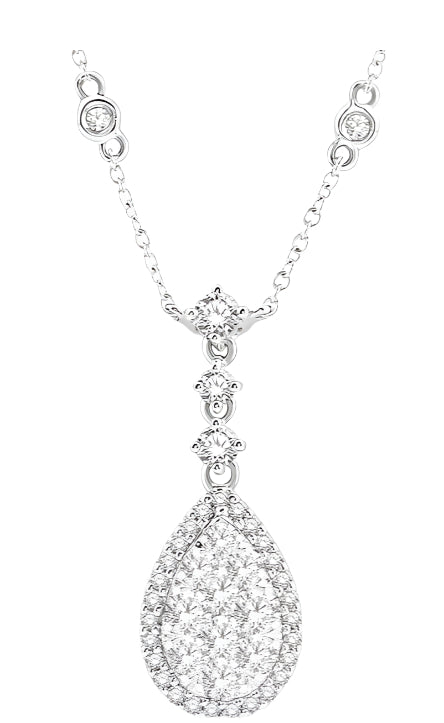 Parkplace Jewelers Pear Shape Halo Lovebright Diamond Necklace 99421PPFVNKWG