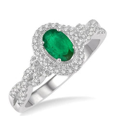 Parkplace Jewelers Oval Shape Gemstone & Halo Diamond Ring 42707PPTSEMWG