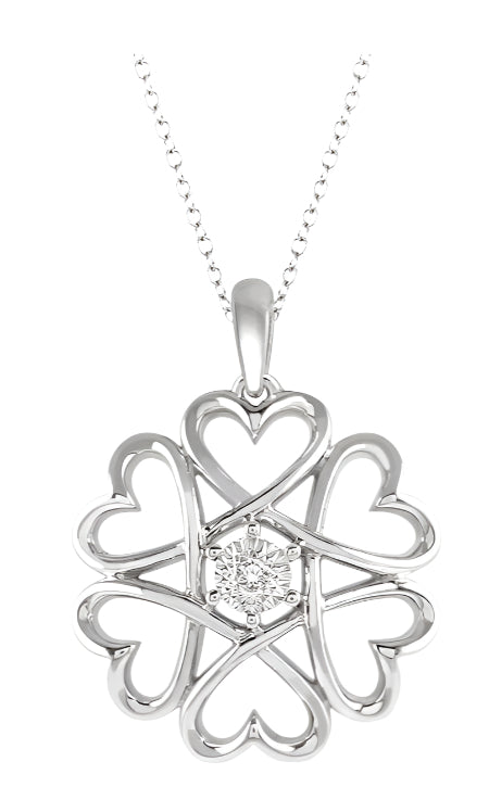 Parkplace Jewelers Silver Heart Shape Diamond Fashion Pendant 88779PPSSSLPD