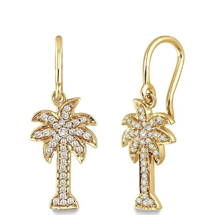 Parkplace Jewelers Palm Tree Diamond Fashion Earrings 63786PPTSERYG
