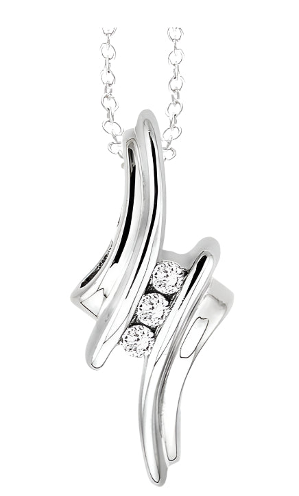 Parkplace Jewelers Silver 3 Stone Diamond Fashion Pendant 86168PPSXSLPD