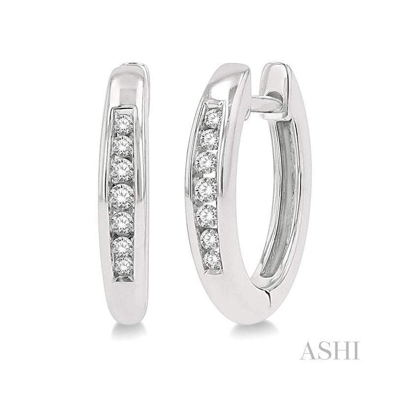 ASHI Petite Diamond Huggie Fashion Earrings 662V8PPTSERWG