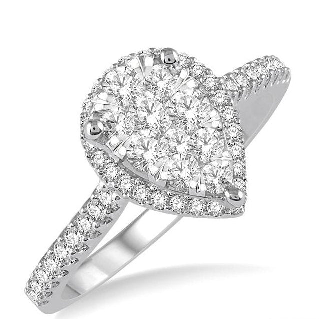 Parkplace Jewelers Pear Shape Halo Lovebright Essential Diamond Engagement Ring 126F3PPFVWP