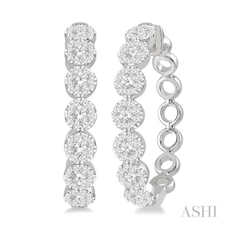 ASHI Lovebright Essential Diamond Hoop Earrings 905A1PPFGERWG