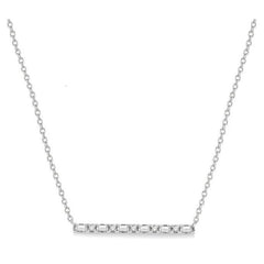 Parkplace Jewelers 1/6 Ctw Baguette and Round Cut Diamond Petite Bar Necklace in 10K White Gold 994H0PPTGNKWG