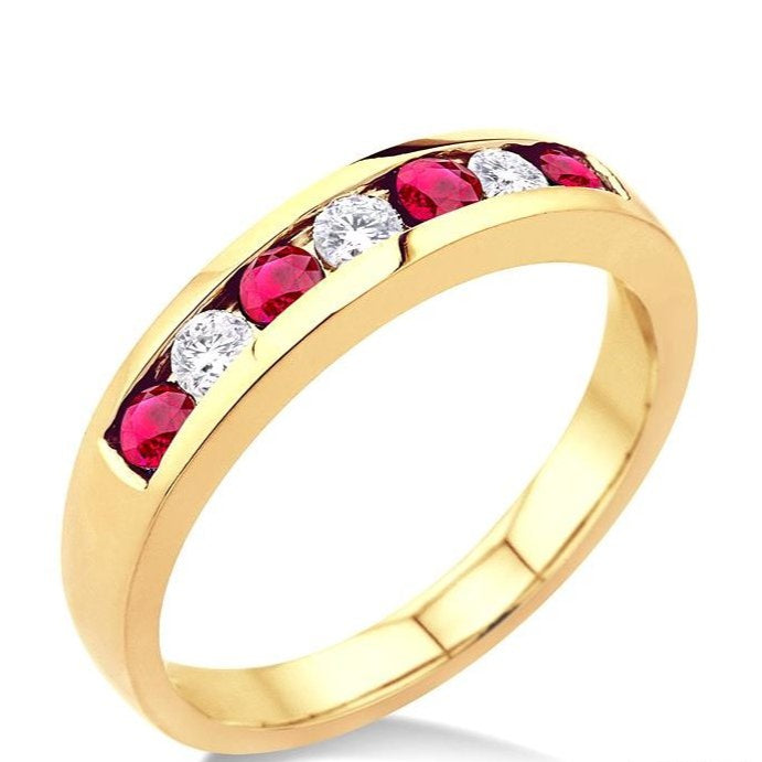 Parkplace Jewelers Channel Set Alternate Gemstone & Diamond Wedding Band 30317PPFXRB