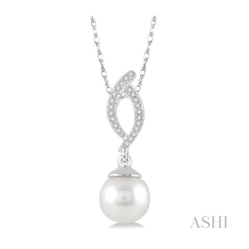 ASHI Pearl & Diamond Fashion Pendant 56839PPTSPDWPWG