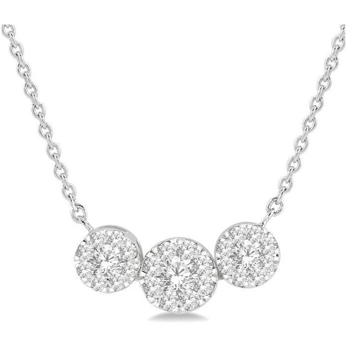 Parkplace Jewelers Round Shape Past Present & Future Lovebright Essential Diamond Necklace 9962UPPFGNKWG