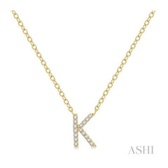 ASHI Block 'K' Initial Diamond Pendant 912F9PPFSPDYG-K