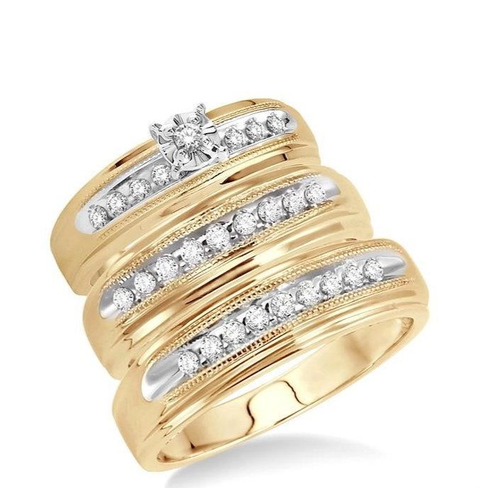 Parkplace Jewelers His & Her Diamond Trio Ring Set 39184PPFXTRYG