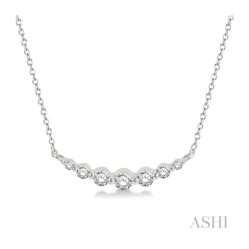 ASHI Graduated Diamond Fixed Smile Necklace 990HQPPFGNKWG