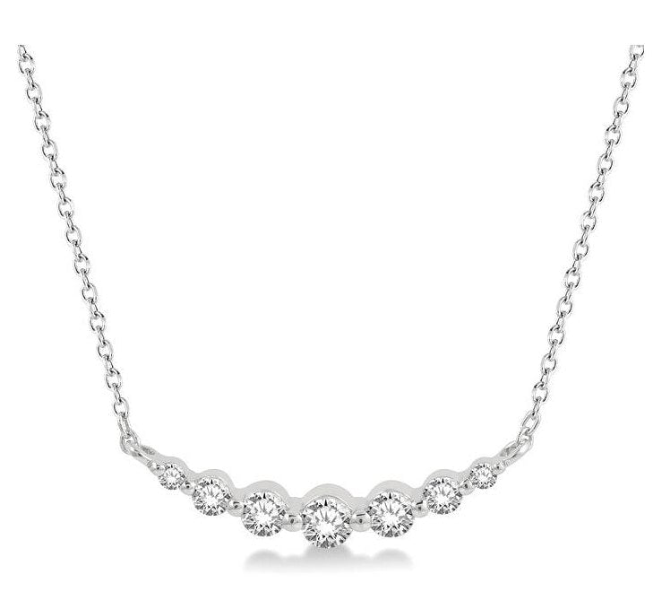 Parkplace Jewelers Graduated Diamond Fixed Smile Necklace 990HQPPFGNKWG