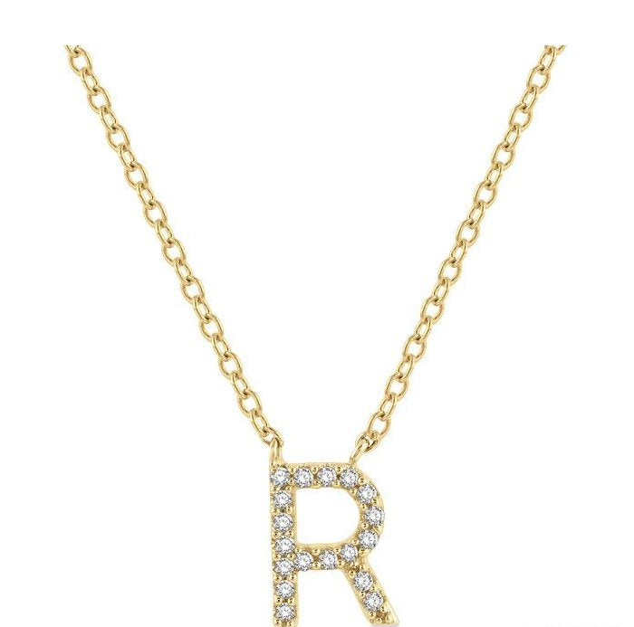 Parkplace Jewelers Block 'R' Initial Diamond Pendant 912F9PPFSPDYG-R