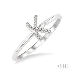 ASHI Block 'K' Initial Diamond Ring 365D9PPTSWG-K