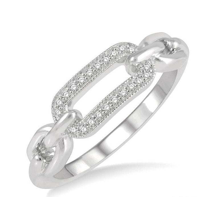 Parkplace Jewelers Silver Paper Clip Diamond Fashion Ring 88868PPSSSLRG