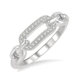 Parkplace Jewelers Silver Paper Clip Diamond Fashion Ring 88868PPSSSLRG