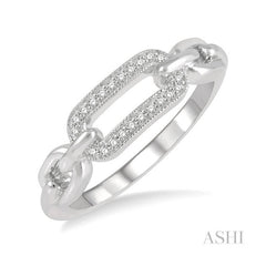 ASHI Silver Paper Clip Diamond Fashion Ring 88868PPSSSLRG