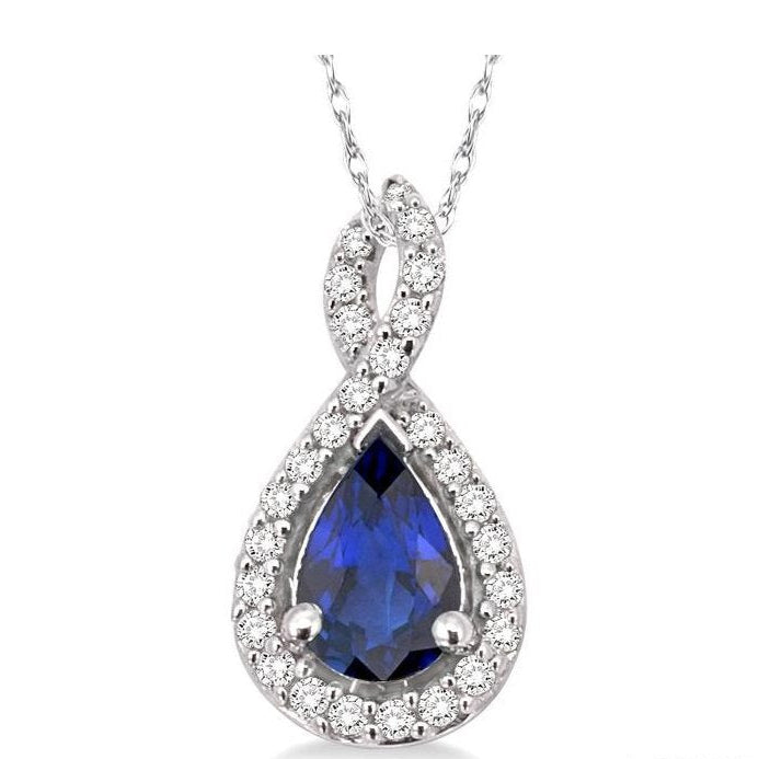 Parkplace Jewelers Pear Shape Gemstone & Halo Diamond Pendant 58368PPFNPDSPWG