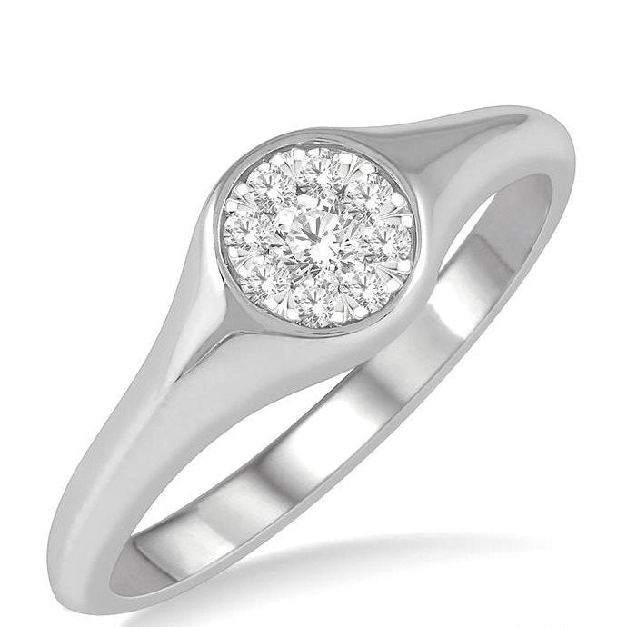 Parkplace Jewelers Round Shape Lovebright Essential Diamond Signet Ring 373M8PPFGWG