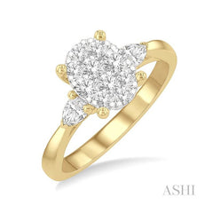 ASHI Oval Shape Lovebright Diamond Engagement Ring 127G2PPFGYW