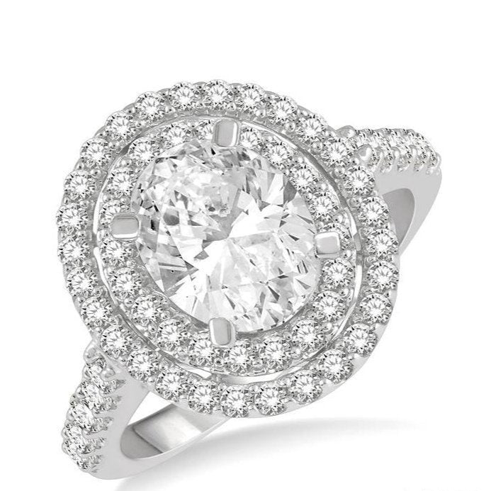 Parkplace Jewelers Oval Shape Semi-Mount Halo Diamond Engagement Ring 240H1PPFHWG-SM