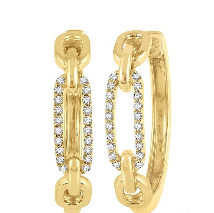 Parkplace Jewelers Paper Clip Diamond Fashion Hoop Earrings 626C7PPFHERYG