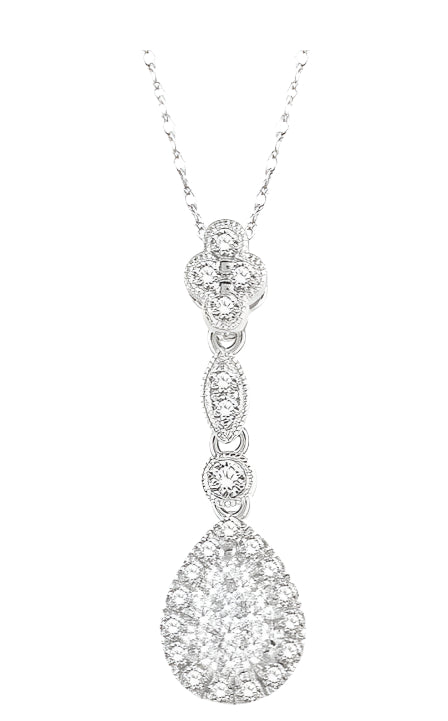 Parkplace Jewelers Pear Shape Halo Lovebright Diamond Pendant 904B4PPFGPDWG
