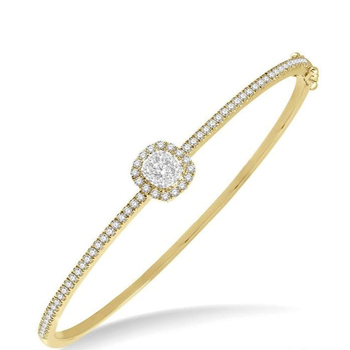 Parkplace Jewelers Stackable Cushion Shape Halo Lovebright Essential Diamond Bangle 799B1PPFGYW-CU
