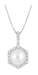 Parkplace Jewelers Pearl & Halo Diamond Fashion Pendant 56175PPFGPDWPWG