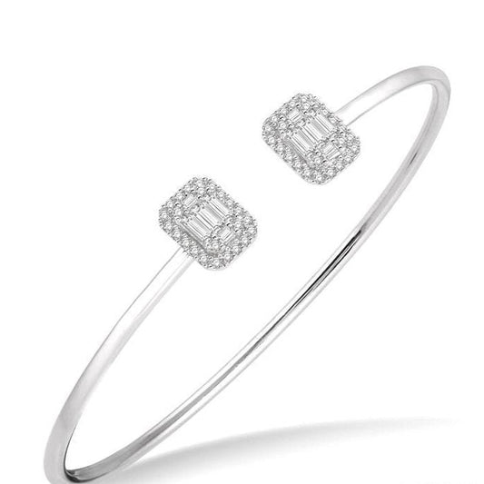 Parkplace Jewelers Stackable Halo Fusion Diamond Open Cuff Bangle 7992HPPFVWG