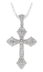 Parkplace Jewelers Silver Cross Diamond Pendant 87689PPSSSLPD
