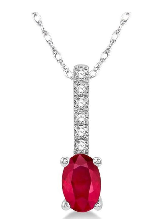 Parkplace Jewelers Oval Shape Gemstone & Diamond Pendant 57279PPTSPDRBWG