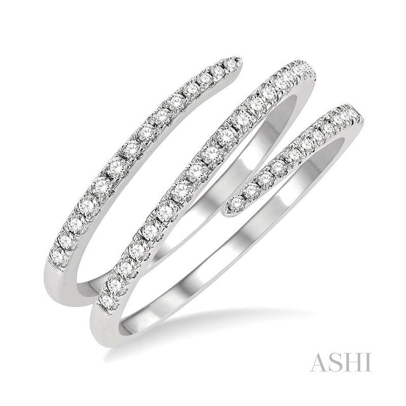 ASHI Spiral Diamond Fashion Open Ring 371C4PPFGWG