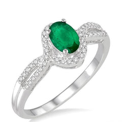 Parkplace Jewelers Oval Shape Gemstone & Diamond Ring 40718PPTSEMWG