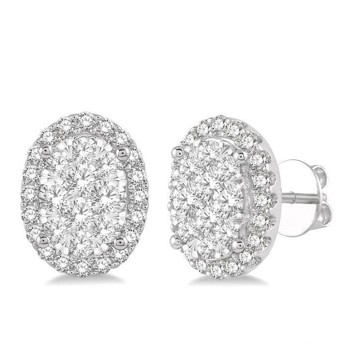 Parkplace Jewelers Oval Shape Halo Lovebright Essential Diamond Earrings 914A1PPFVERWG