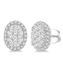 Parkplace Jewelers Oval Shape Halo Lovebright Essential Diamond Earrings 914A1PPFVERWG