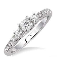 Parkplace Jewelers Princess Shape Past Present & Future Diamond Engagement Ring 23504PPFCWG-LE