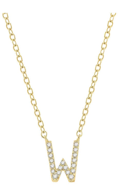 Parkplace Jewelers Block 'W' Initial Diamond Pendant 912F9PPTSPDYG-W