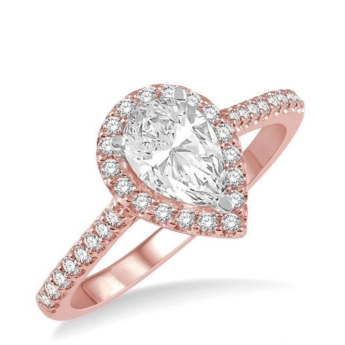 Parkplace Jewelers Pear Shape Semi-Mount Halo Diamond Engagement Ring 243G5PPFHPW-SM