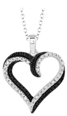 Parkplace Jewelers Silver Heart Shape Black Diamond Fashion Pendant 87146PPSSSLPD