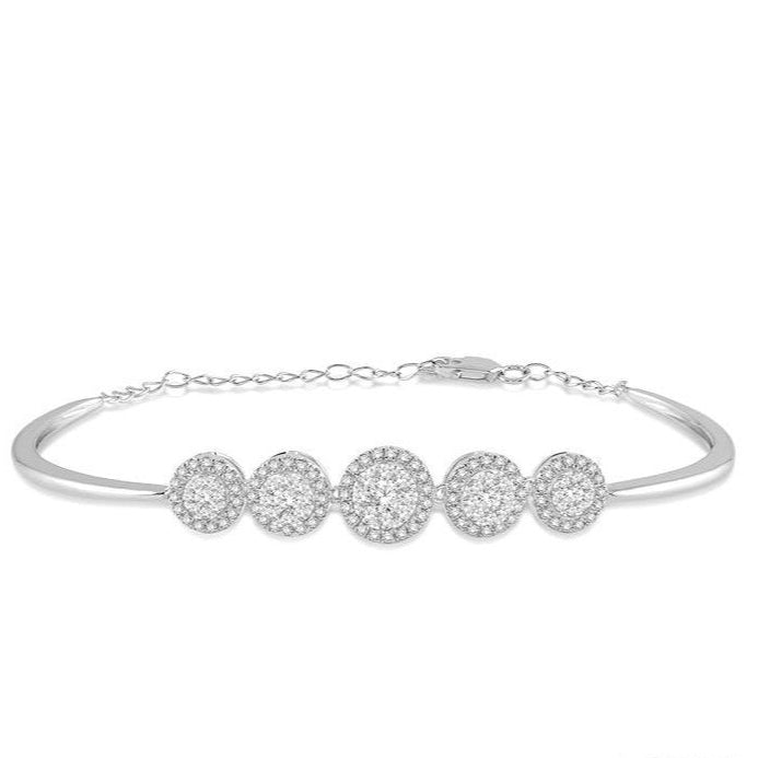 Parkplace Jewelers Round Shape Halo Lovebright Essential Diamond Chain Bracelet 72881PPFVWG-1.15