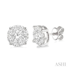 ASHI Round Shape Lovebright Essential Diamond Stud Earrings 91750PPFGERWG-2.10