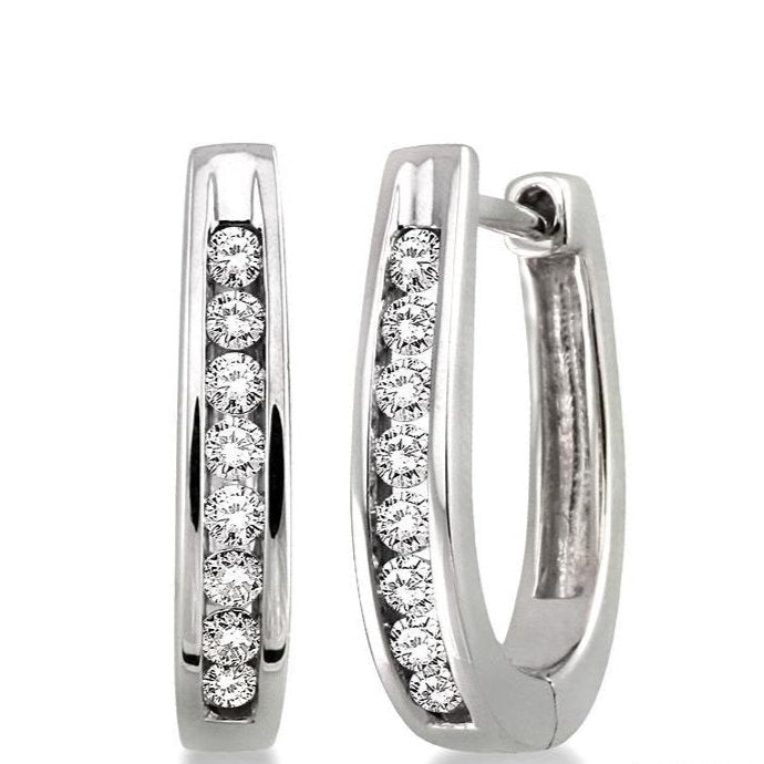 Parkplace Jewelers Silver Diamond Hoop Earrings 87236PPSXSLER