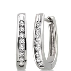 Parkplace Jewelers Silver Diamond Hoop Earrings 87236PPSXSLER