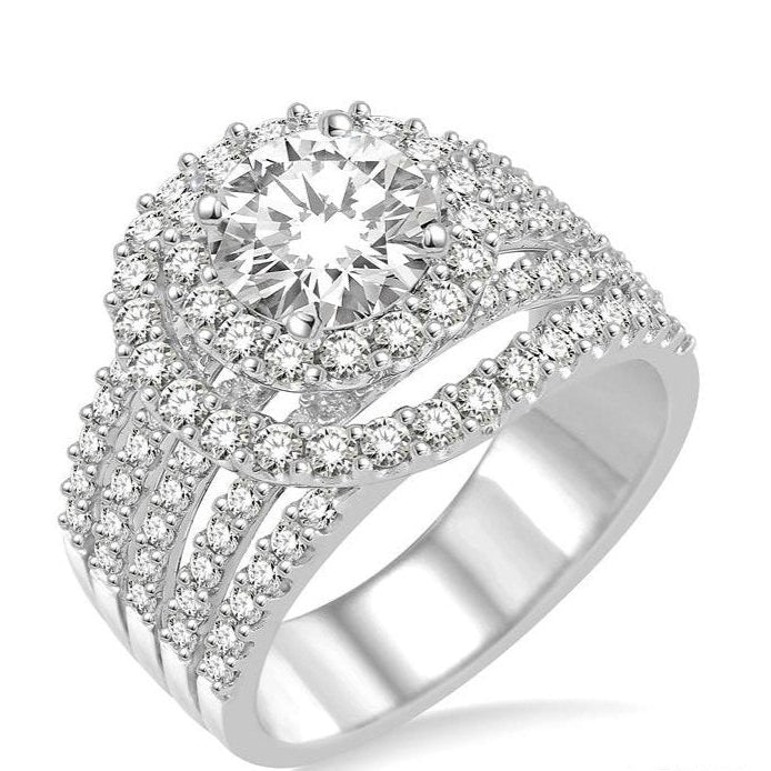 Parkplace Jewelers Round Shape Semi-Mount Halo Diamond Engagement Ring 207A0PPFRWG-SM-1.40