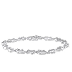 Parkplace Jewelers Silver Heart Shape Diamond Bracelet 85079PPSSSLTB