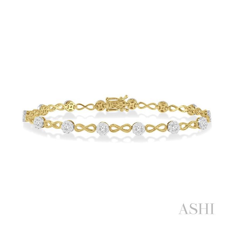 ASHI Lovebright Diamond Infinity Link Bracelet 70181PPFGYW