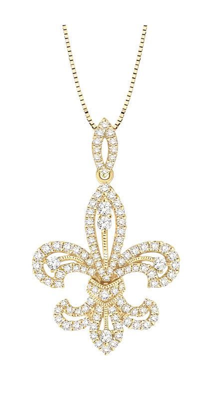 Parkplace Jewelers Fleur De Lis Diamond Pendant 98372PPFHPDYG
