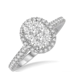 Parkplace Jewelers Oval Shape Halo Lovebright Essential Diamond Engagement Ring 125F3PPFVWY